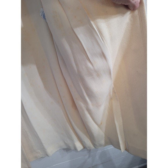 Vintage The Travelaire Cream Wool Button Split Cuff Union Made Dress Coat Sz 16 - Picture 16 of 16